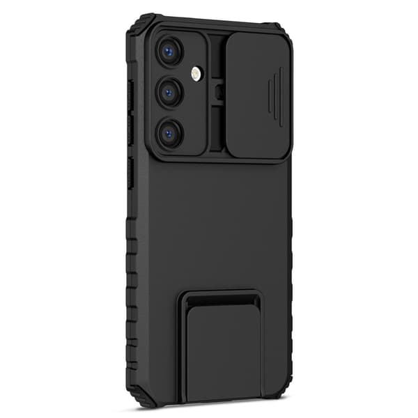 Kickstand Cover Samsung Galaxy S24 Kamerabeskyttelse Sort