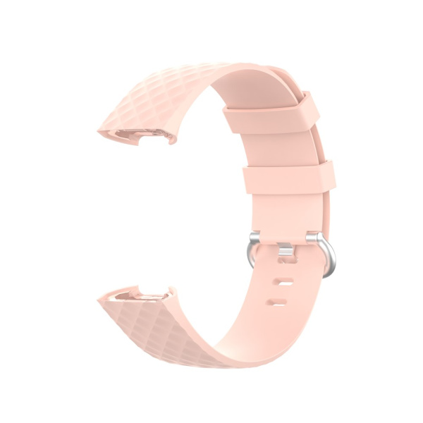 Silikonarmband Till Fitbit Charge 3/4 Rosa (L)