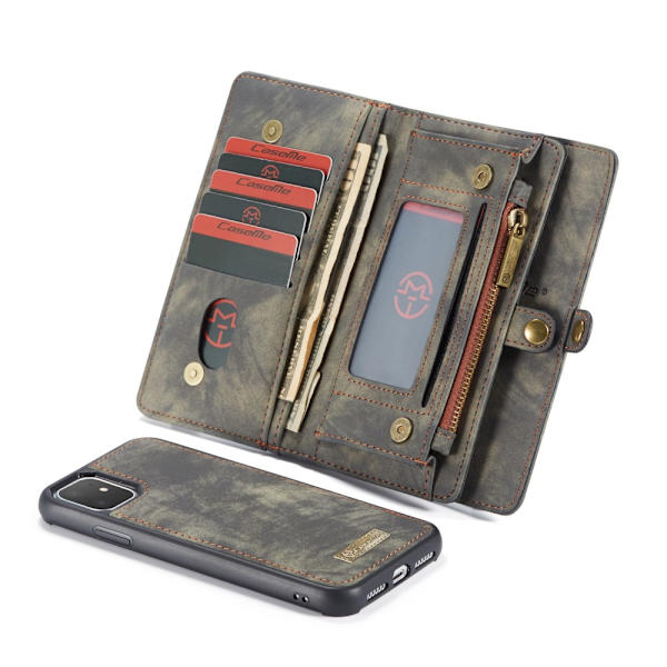 CaseMe Lompakkokotelo Multi-Slot iPhone 11 Harmaa