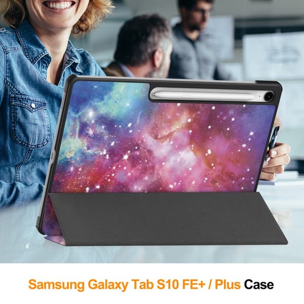 Samsung Galaxy Tab S10 FE Plus Kotelo Tri-fold Tähtitaivas