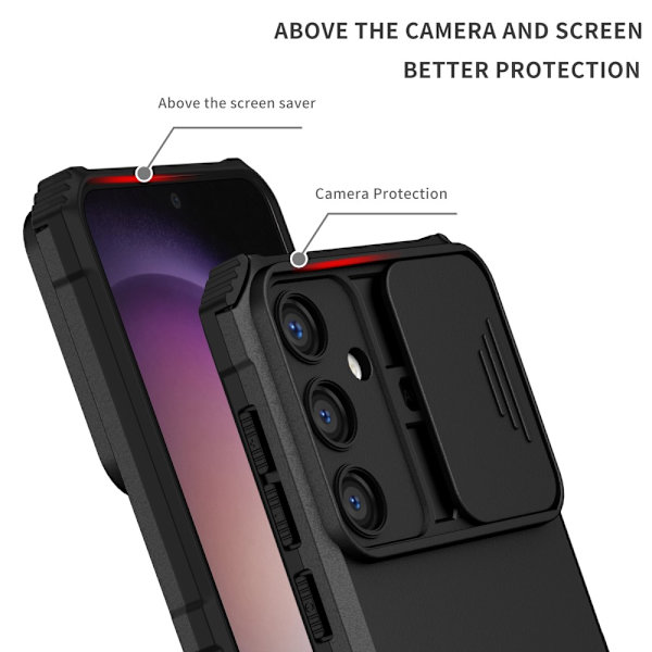 Kickstand Skal Samsung Galaxy S24 Plus Kameraskydd Svart