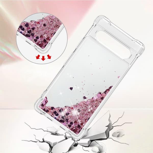 Glitter Bling TPU Skal Google Pixel 7a Roséguld