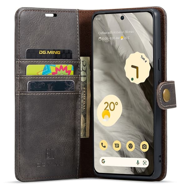 DG.MING 2-i-1 Magnetiskt Plånboksfodral Google Pixel 8 Brun