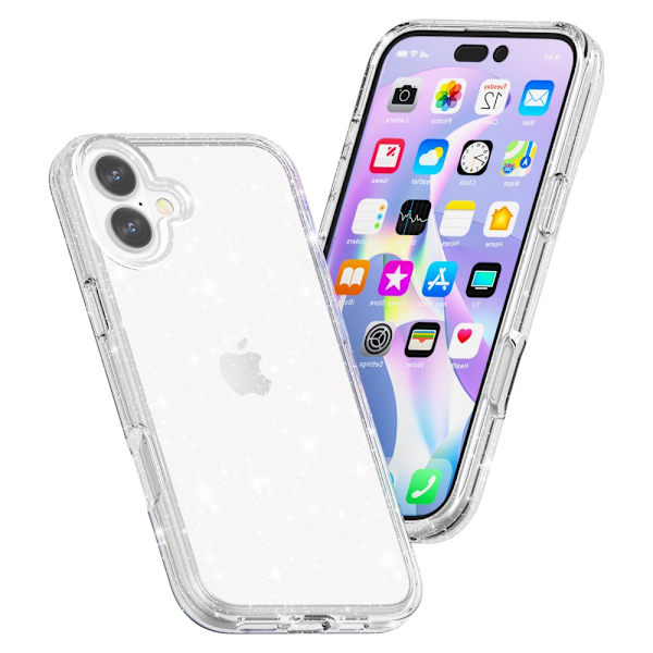 iPhone 16 Plus Skal Glitter Transparent