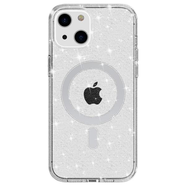 Glitter MagSafe -kuori iPhone 14 läpinäkyvä