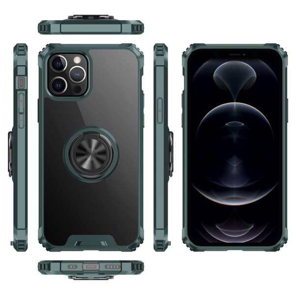 Hybridkuori Renkaalla iPhone 12 Pro Max Vihreä