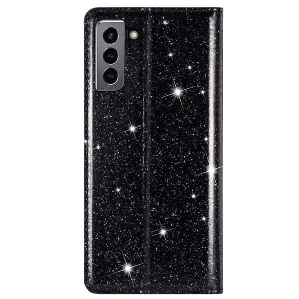 Kimalteleva lompakkokotelo Samsung Galaxy S22 Plus Musta