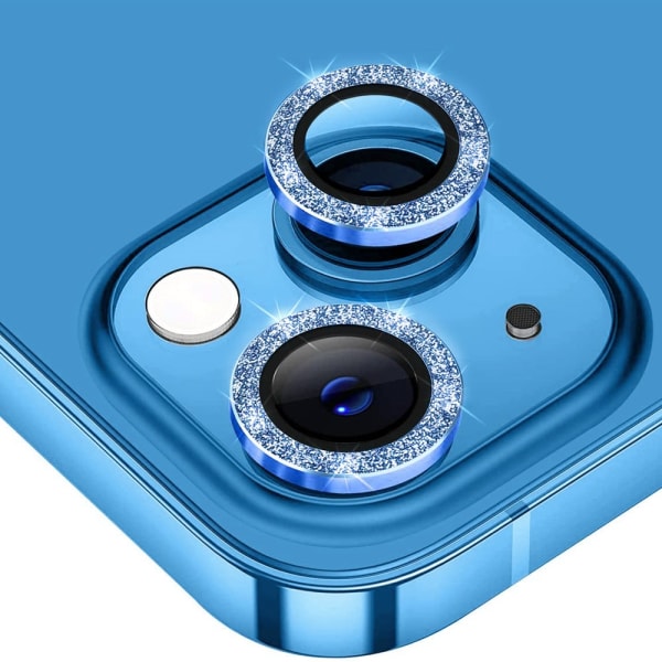 Hat Prince Glitter Lens Cover iPhone 15/15 Plus Blå