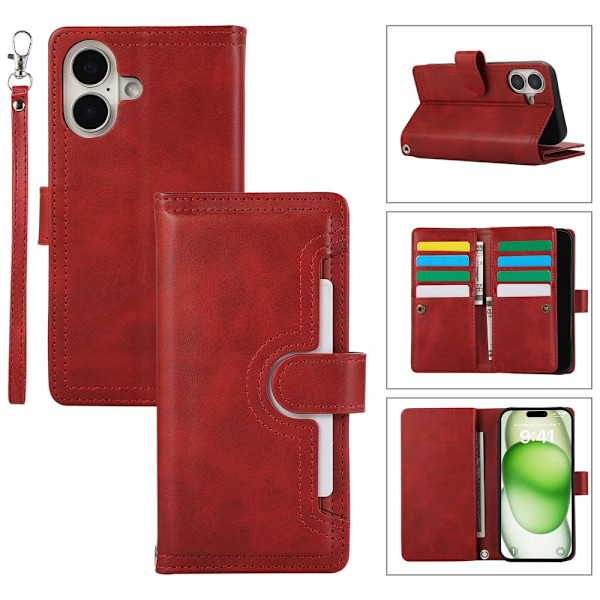 Pungetui Multi-Slot iPhone 16 Rød