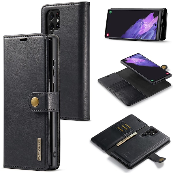 DG.MING 2-in-1 Magnet Wallet Samsung Galaxy S25 Ultra Black