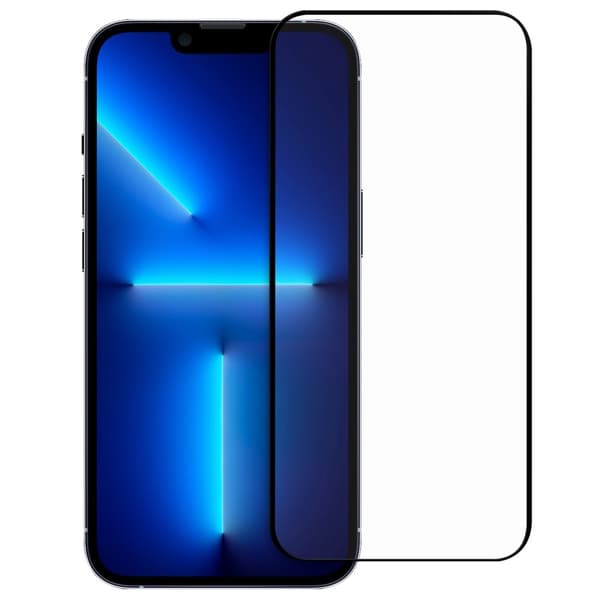 Kattava karkaistu lasinen näytönsuoja iPhone 14 Plus Musta
