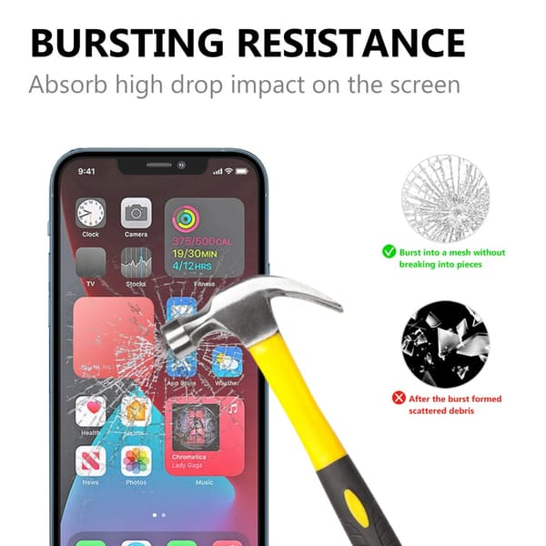Kattava karkaistu lasi näytönsuoja iPhone 13 Pro Max musta