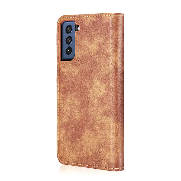 DG.MING 2-in-1 Magnet Plånbok Samsung Galaxy S21 FE Cognac