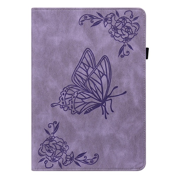 Lenovo Tab M11 Perhoskuvioinen nahkakotelo, violetti