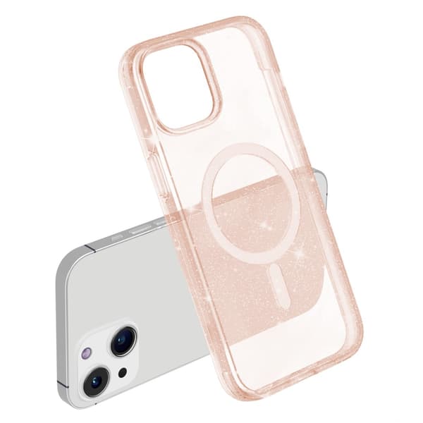 Glitter MagSafe Skal iPhone 15 Transparent Guld
