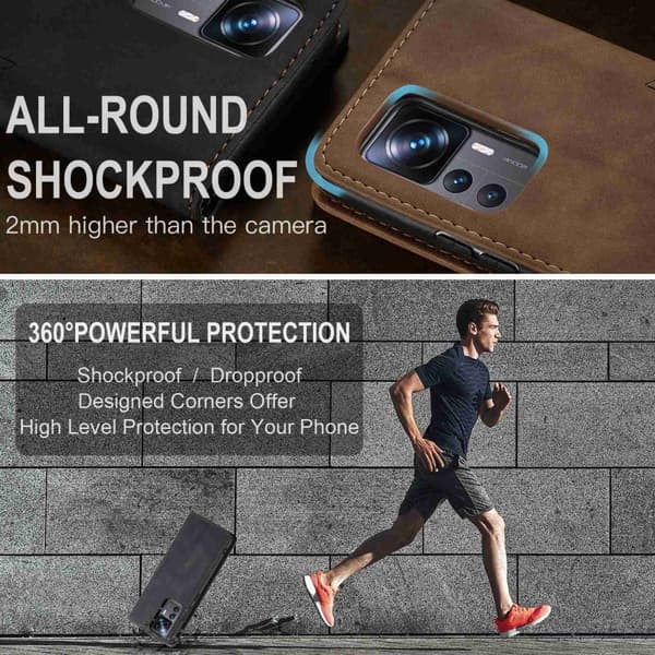 CaseMe Slim Pungetui Xiaomi 12T Sort