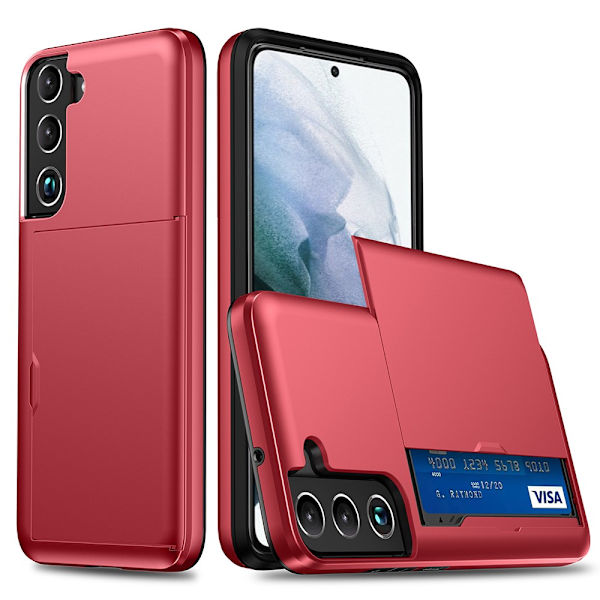 Samsung Galaxy S22 Cover Kortlomme Rød