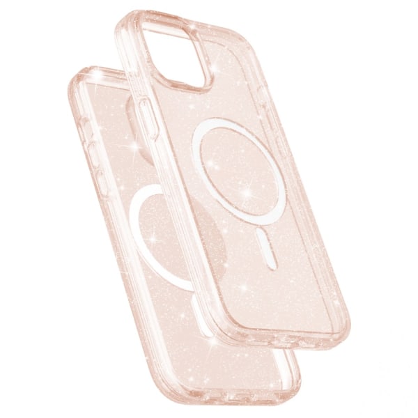 Glitter MagSafe Cover iPhone 15 Gennemsigtig guld
