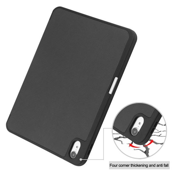 iPad 10.9 10. generation (2022) Etui Tri-Fold med Pencil-holder Sort