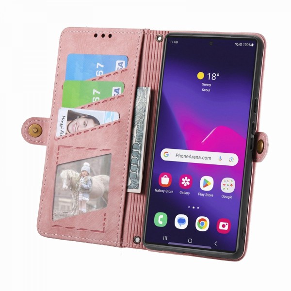 Zipper Plånboksfodral Samsung Galaxy S24 Ultra Rosa