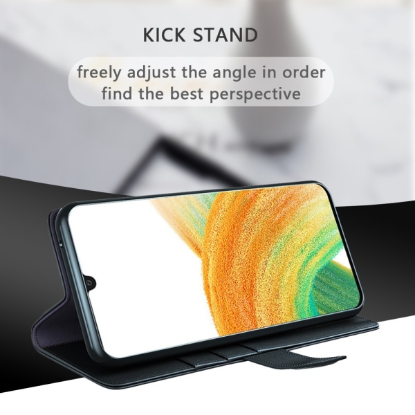 Äkta Läderfodral Samsung Galaxy A33 Svart