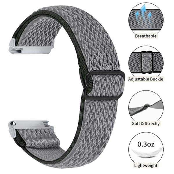 Flettet nylonarmbånd Fitbit Versa/Versa 2 Grå