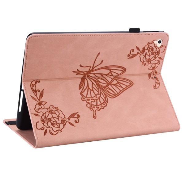 Nahkakotelo iPad 9.7 5th Gen (2017) Butterflies Pink