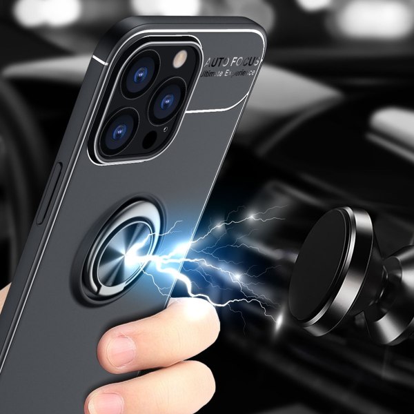 Etui med Ringholder til iPhone 13 Pro Sort