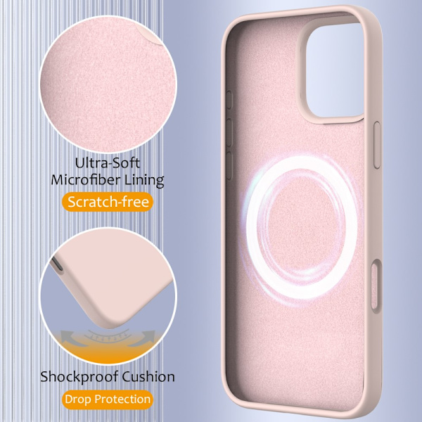 MagSafe-silikonikuori iPhone 16 Pro Max - Vaaleanpunainen