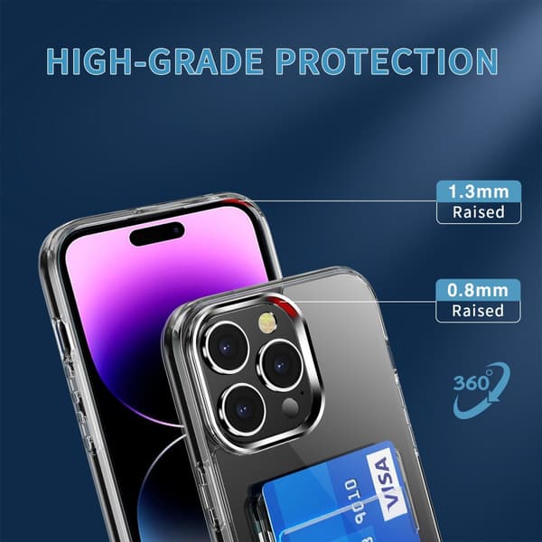 Skal Kortfack iPhone 15 Pro Max Crystal Clear
