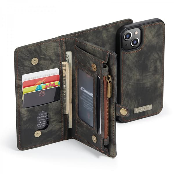 CaseMe Multi-Slot 2 i 1 Plånboksfodral iPhone 13 Mini Harmaa