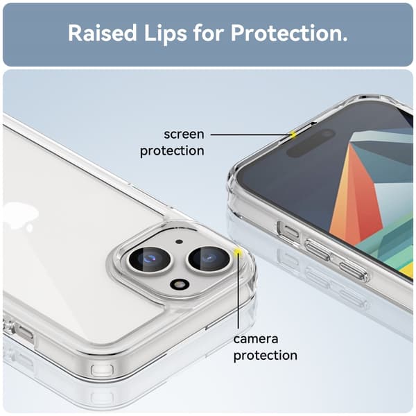 Hybrid Edge Skal iPhone 15 Plus Transparent