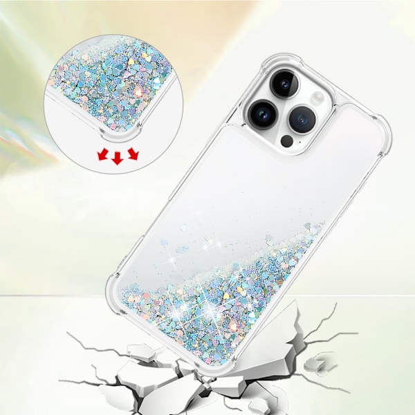 Glitter Bling TPU Cover iPhone 16 Pro Max Sølv