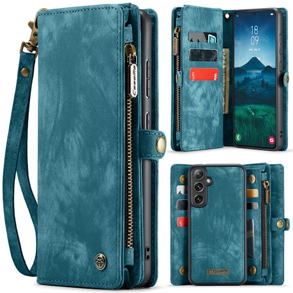 CaseMe Multi-Slot 2 i 1 Pengepungetui Galaxy S25 Blå