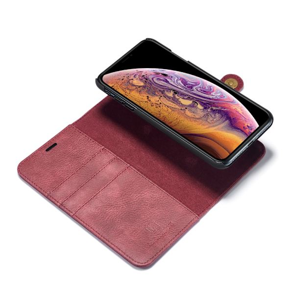 DG.MING 2-in-1 Magnet Wallet iPhone XS Max Red