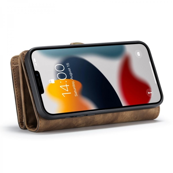CaseMe Multi-Slot 2 i 1 Plånboksfodral iPhone 13 Pro Brun