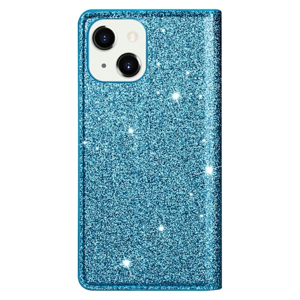 Kimalteleva lompakkokotelo iPhone 13 Sininen