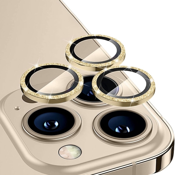 Hat Prince Glitter Linssinsuoja iPhone 14 Pro/14 Pro Max Gold