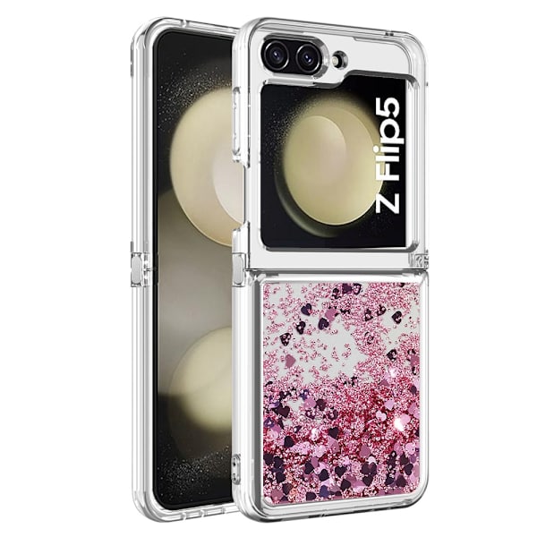 Glitter Bling TPU Cover Samsung Galaxy Z Flip 5 Roséguld