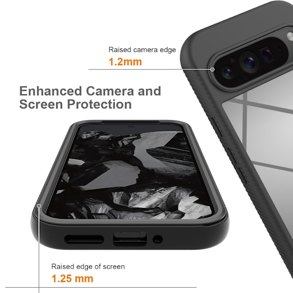 360 Full Cover Edge Case Google Pixel 9 Pro XL Svart