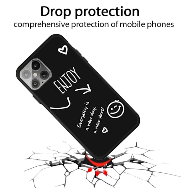 Bogstavs Motiv Skal iPhone 12 Pro Max Sort