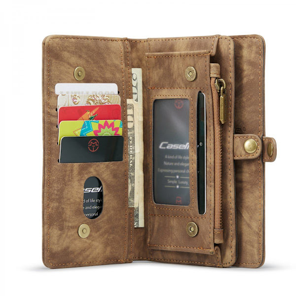 CaseMe Multi-Slot 2 i 1 Plånboksfodral iPhone 13 Pro Ruskea