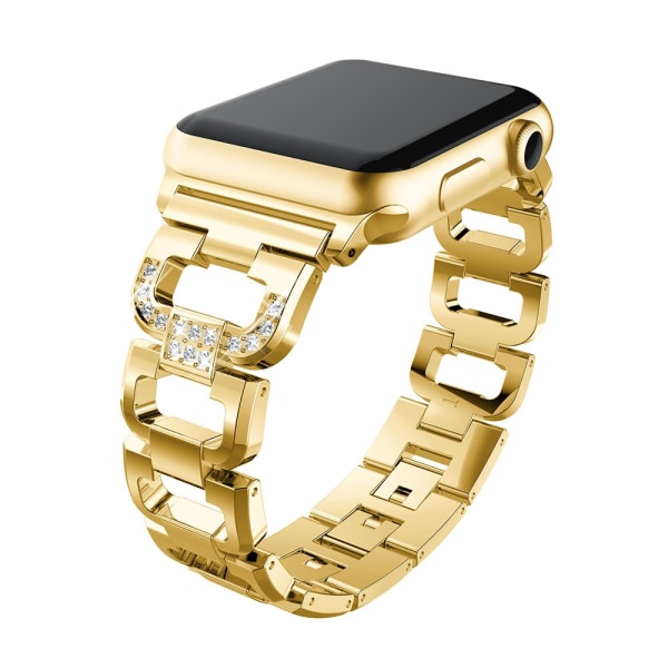 Rhinestone-metallrem Apple Watch 45mm Series 9 Guld