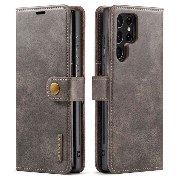 DG.MING 2-in-1 Magnet Wallet Samsung Galaxy S23 Ultra Brown