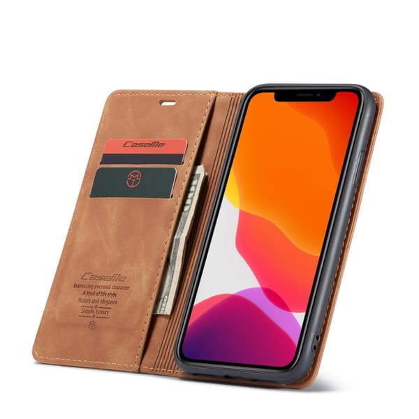 CaseMe Retro Pungetui iPhone 11 Brun