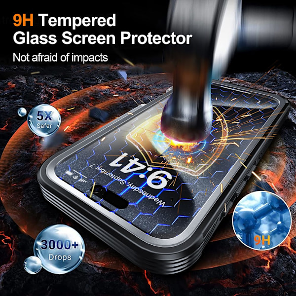 Ultra Full Protection MagSafe -kotelo iPhone 16 Prolle, musta
