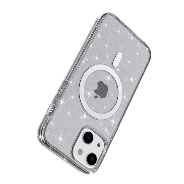 Glitter MagSafe Cover iPhone 14 Gennemsigtig Sort