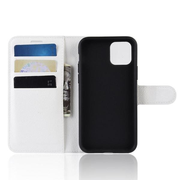 Litchi Skin iPhone 11 Pro Plånboksfodral Vit
