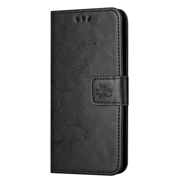 Läderfodral Fjärilar Samsung Galaxy S24 Plus Svart