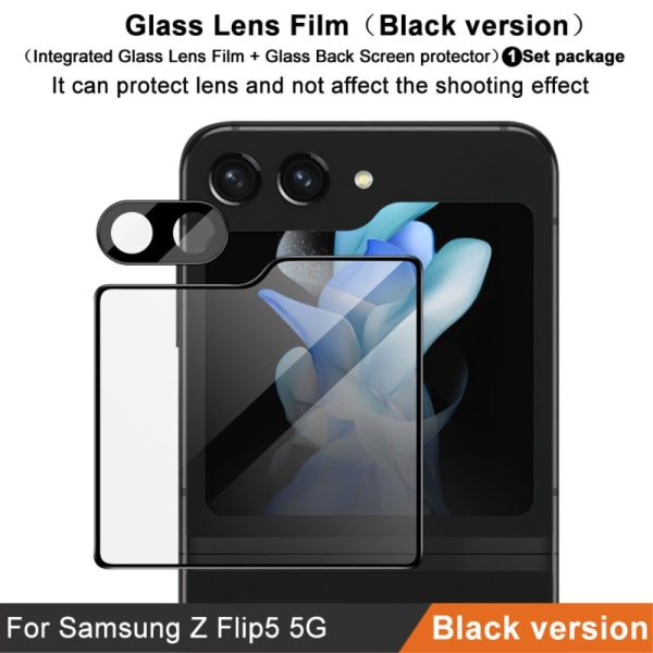 IMAK karkaistu lasi linssinsuoja + takapaneelin näytönsuoja Samsung Galaxy Z Flip 5